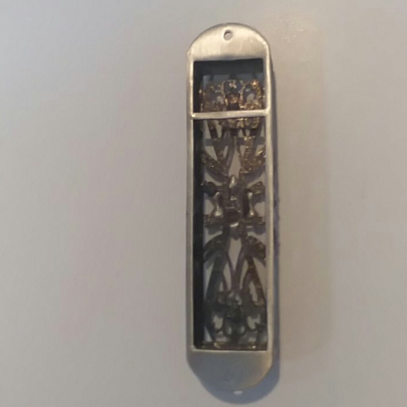 Gemstone Metal Mezuzah including scroll - Picture 3 of 5